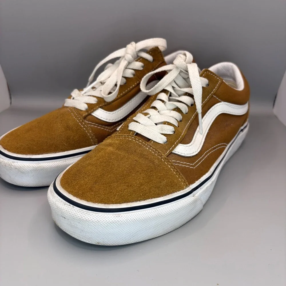 Vans Old Skool Bronze Brown Suede Canvas Skate Shoes Mens 7 Womens 8.5